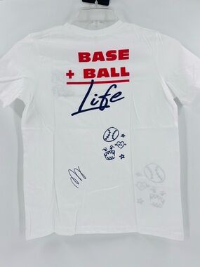 Plate Crate brand t-shirt featuring a "Base + Ball = Life" new